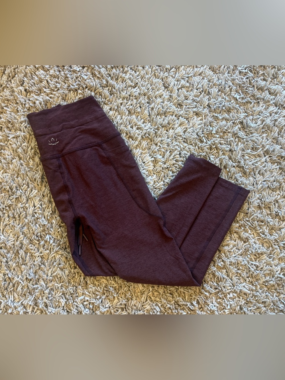 Beyond Yoga Heather Maroon High-Waist Leggings